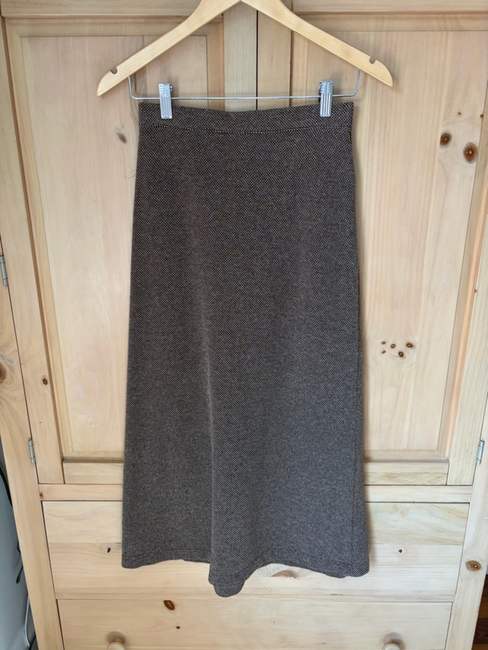Liz Baker Brown Tweed A-Line Knit Skirt